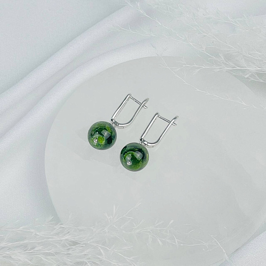 Серьги из Хромдиопсида, Артикул: 118489 - изображение товара №2