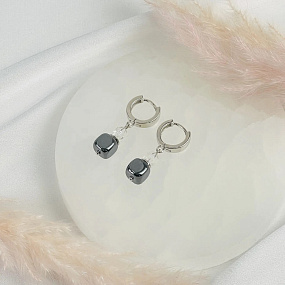 Серьги из Горного Хрусталя и Гематита, Артикул: 118552 - изображение товара №2