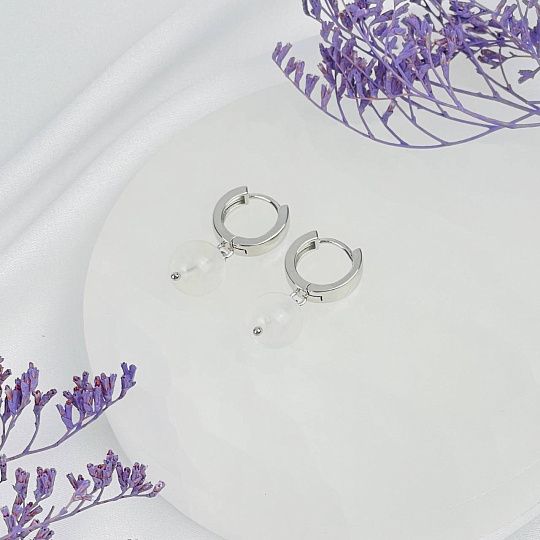 Серьги из Лунного камня, Артикул: 118485 - изображение товара №2