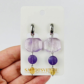 Серьги из Аметиста и Цитрина