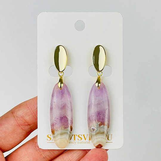 Серьги из Кварцевого аметиста, Артикул: 118306 - изображение товара №1