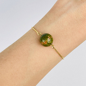 Браслет регулируемый с Унакитом, Артикул: 117862 - изображение товара №2