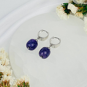 Серьги из Чароита, Артикул: 118484 - изображение товара №2