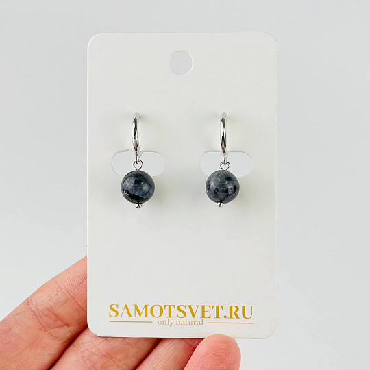 Серьги из Лабрадора (Лаврикит), Артикул: 117631 - изображение товара №1