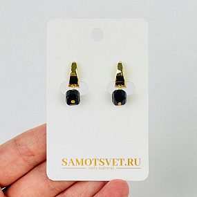 Серьги из черного Агата