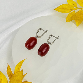 Серьги из Сердолика, Артикул: 118332 - изображение товара №2
