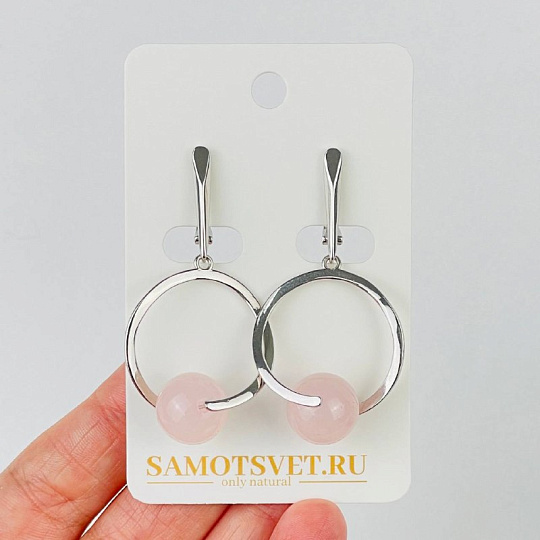 Серьги из Розового кварца, Артикул: 118397 - изображение товара №1