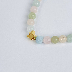 Браслет детский со вставкой Бабочка из Берилла микс, Артикул: 083160 - изображение товара №3