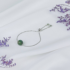 Браслет регулируемый с Моховым агатом, Артикул: 117859 - изображение товара №1