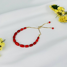 Браслет регулируемый на увеличение из Коралла, Артикул: 117636 - изображение товара №1