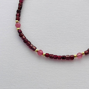 Браслет из Граната с розовым Турмалином, Артикул: 102575 - изображение товара №2