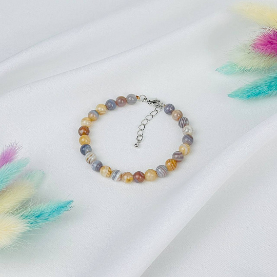 Браслет из ботсванского Агата, Артикул: 117885 - изображение товара №1