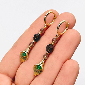 Серьги из Раухтопаза и Агата тон., Артикул: 103748 - изображение товара №2