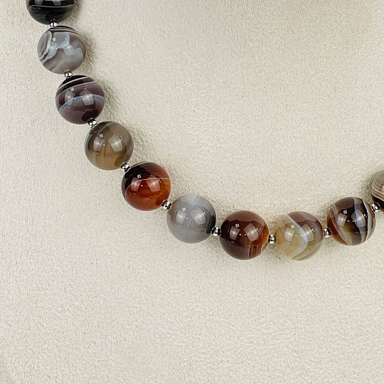 Колье из ботсванского Агата, Артикул: 118167 - изображение товара №2