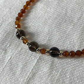 Браслет из Граната "Спессартин" и Раухтопаза, Артикул: 099039 - изображение товара №2
