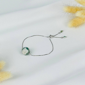 Браслет регулируемый с Моховым агатом, Артикул: 117644 - изображение товара №1