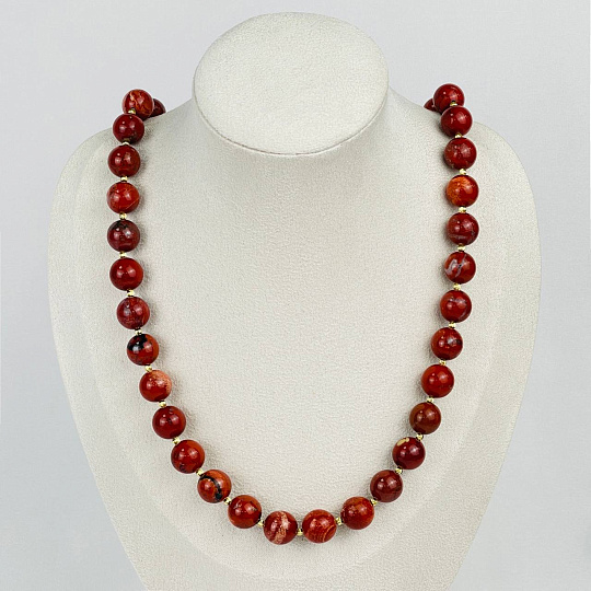 Колье из кирпичной Яшмы, Артикул: 118544 - изображение товара №1