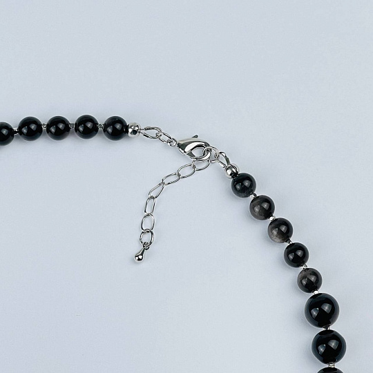 Колье из Обсидиана, Артикул: 118289 - изображение товара №3