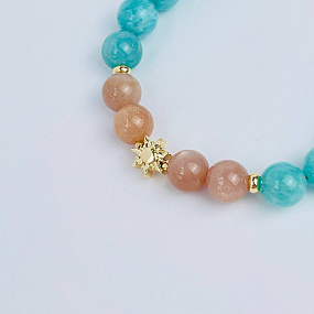 Браслет из Амазонита и Лунного камня, Артикул: 118538 - изображение товара №3