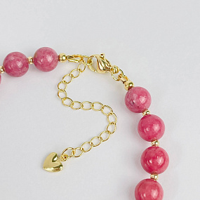 Браслет из Родонита и Розового кварца, Артикул: 117144 - изображение товара №4