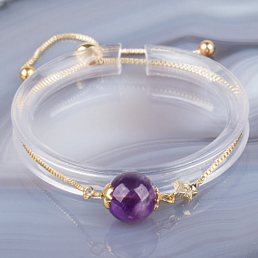 Браслет регулируемый с Аметистом, Артикул: 093688 - изображение товара №1