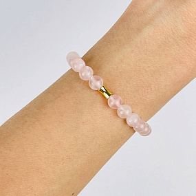 Браслет из Розового кварца со вставкой, Артикул: 118135 - изображение товара №2