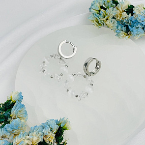 Серьги из Селенита и Горного Хрусталя, Артикул: 118500 - изображение товара №2