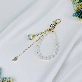 Брелок из Лунного камня и Горного Хрусталя