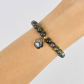 Браслет из Лабрадора с перламутровой подвеской