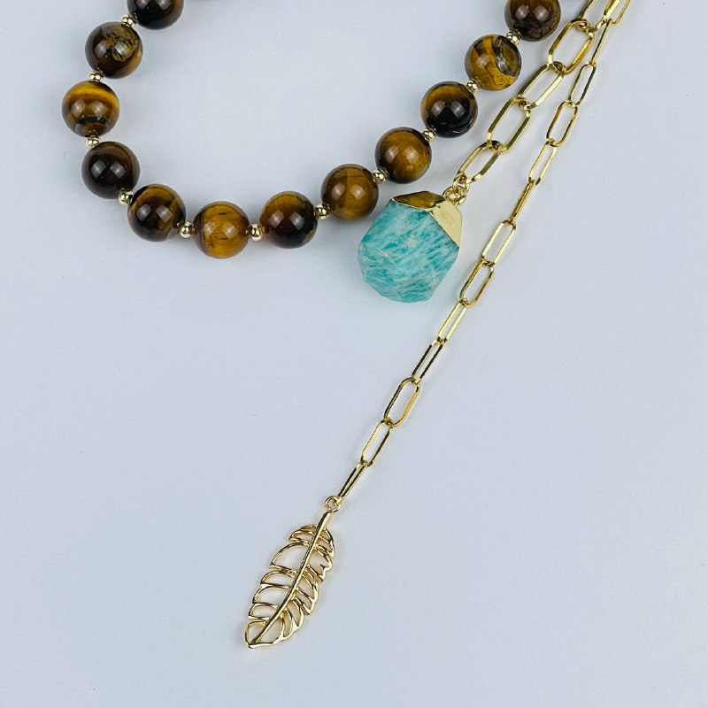 Брелок из Тигрового глаза и Амазонита - изображение товара №2