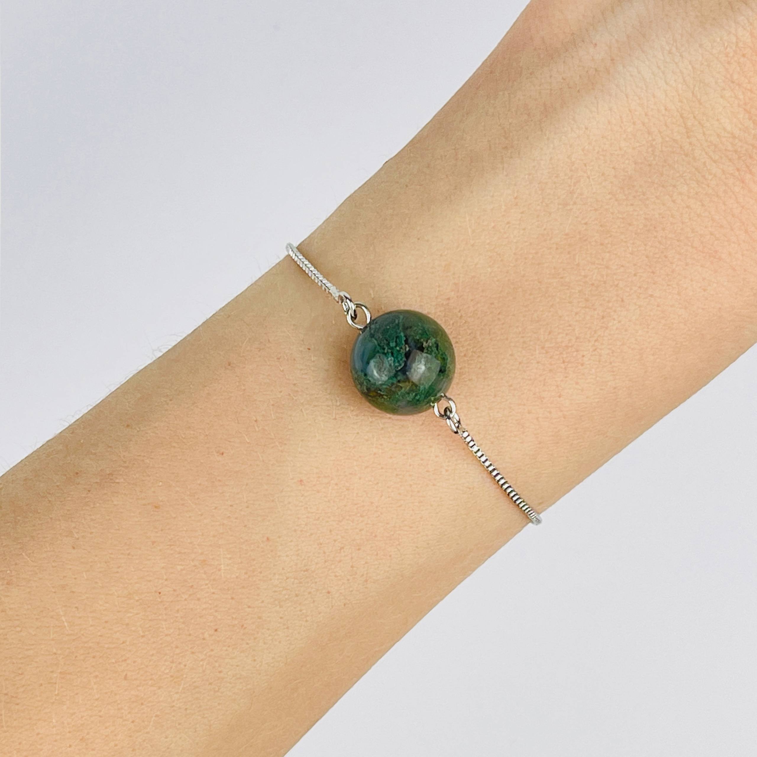 Браслет регулируемый с Моховым агатом - изображение товара №2