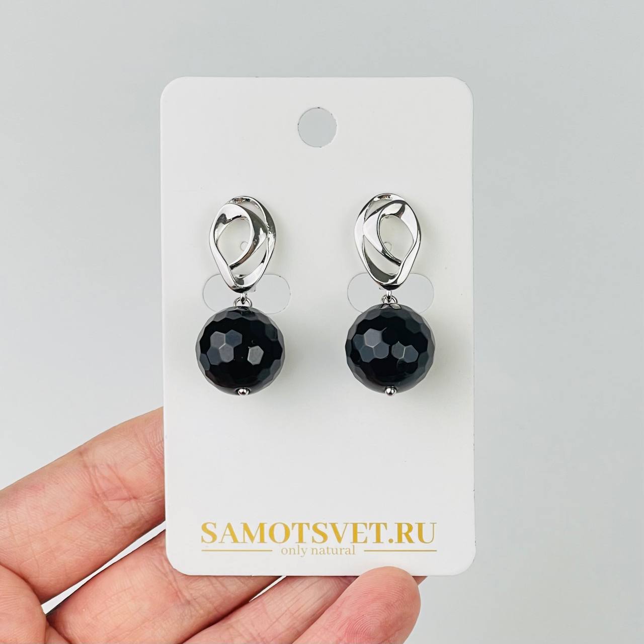 Серьги из черного Агата - изображение товара №1