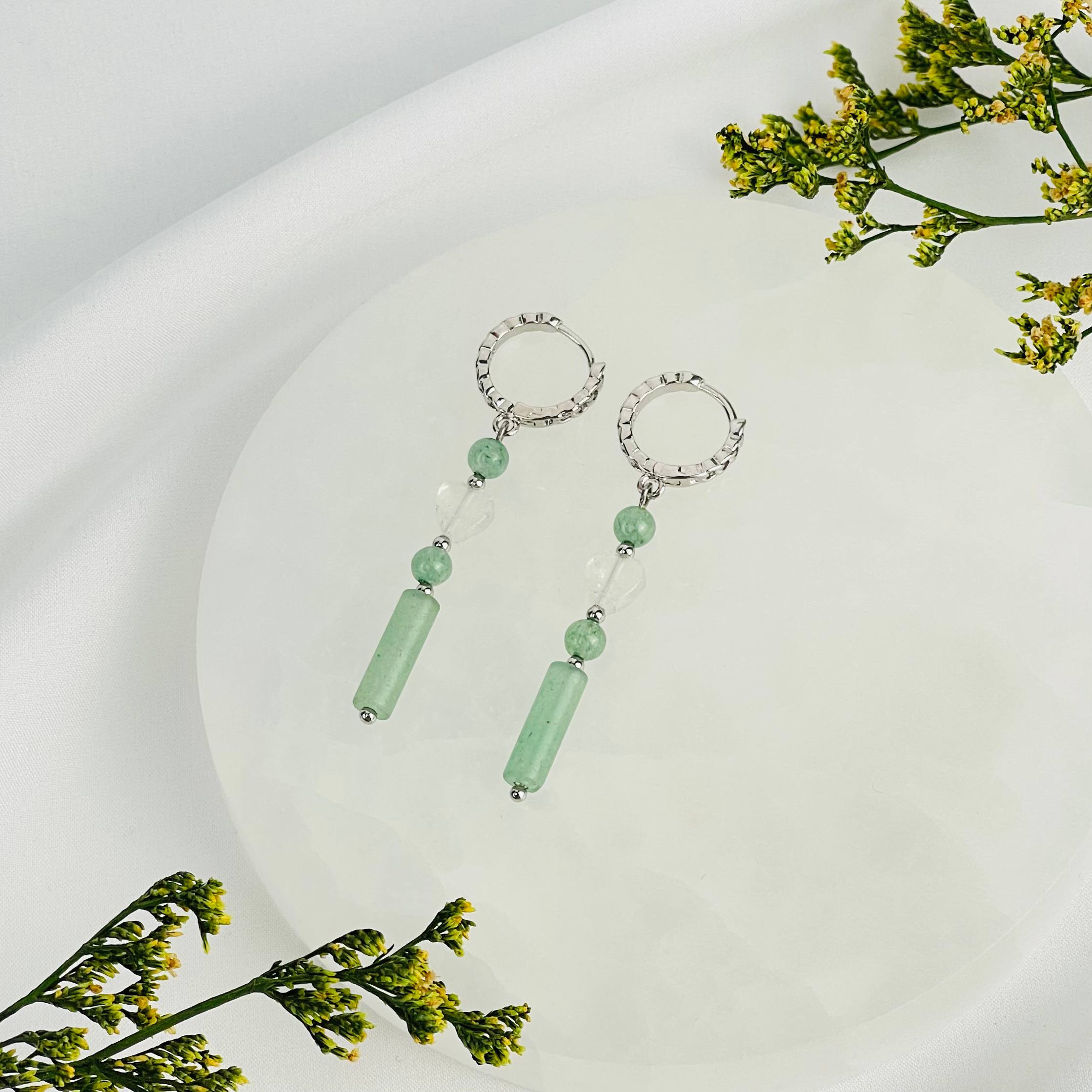 Серьги из Авантюрина и Горного Хрусталя - изображение товара №2