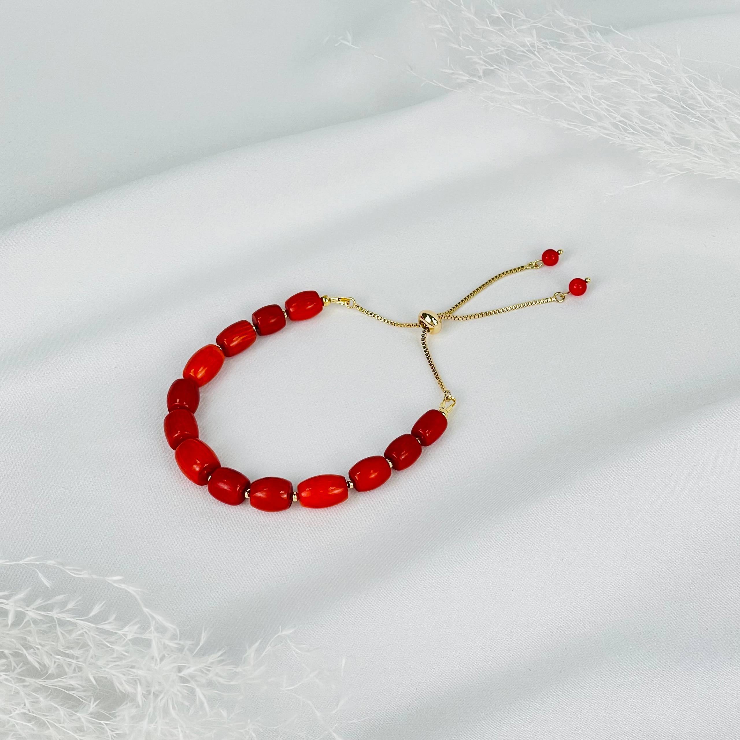 Браслет регулируемый на увеличение из Коралла - изображение товара №1