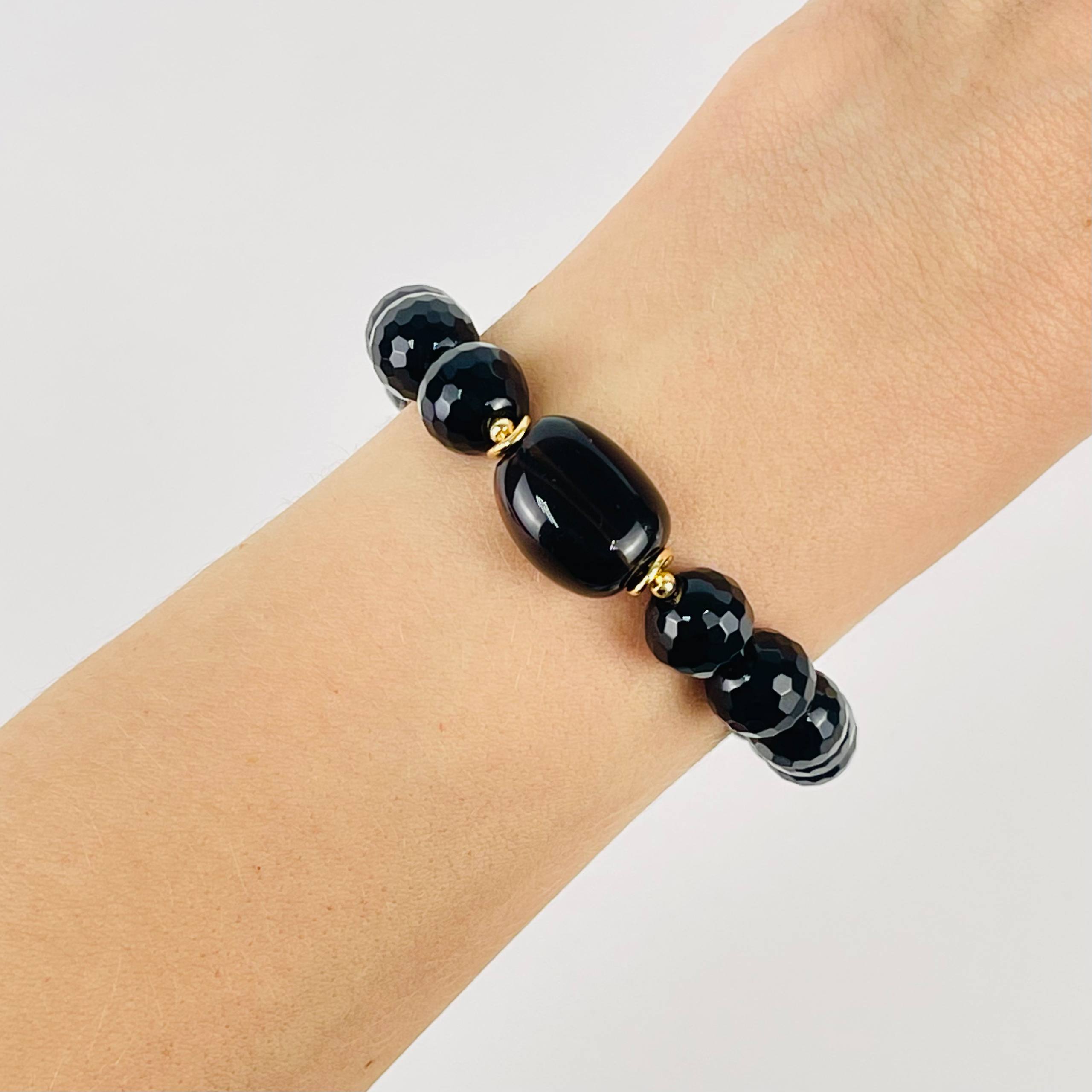 Браслет из черного Агата и Раухтопаза - изображение товара №1