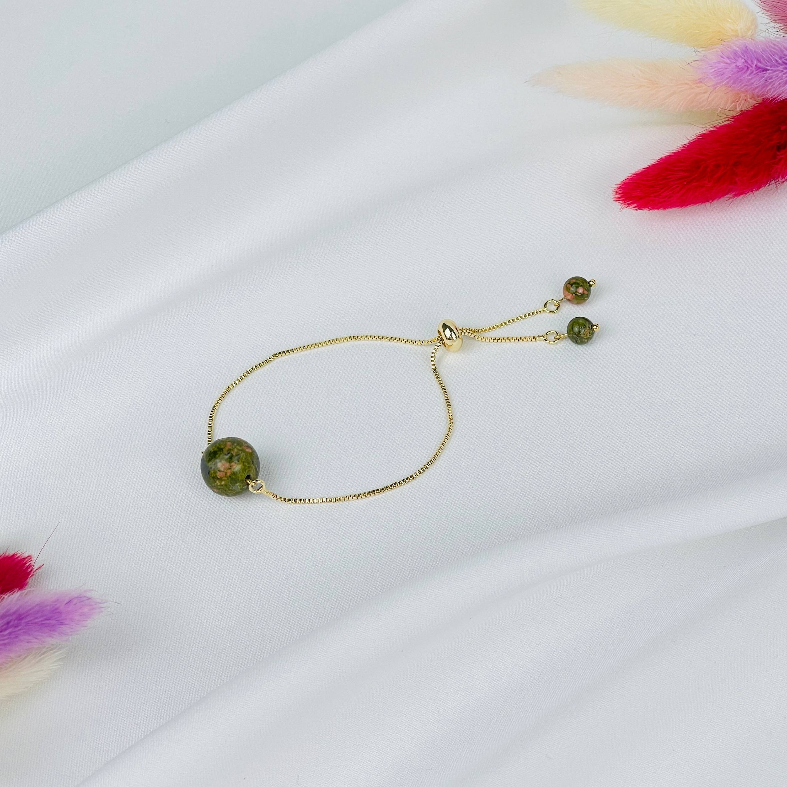 Браслет регулируемый с Унакитом - изображение товара №1