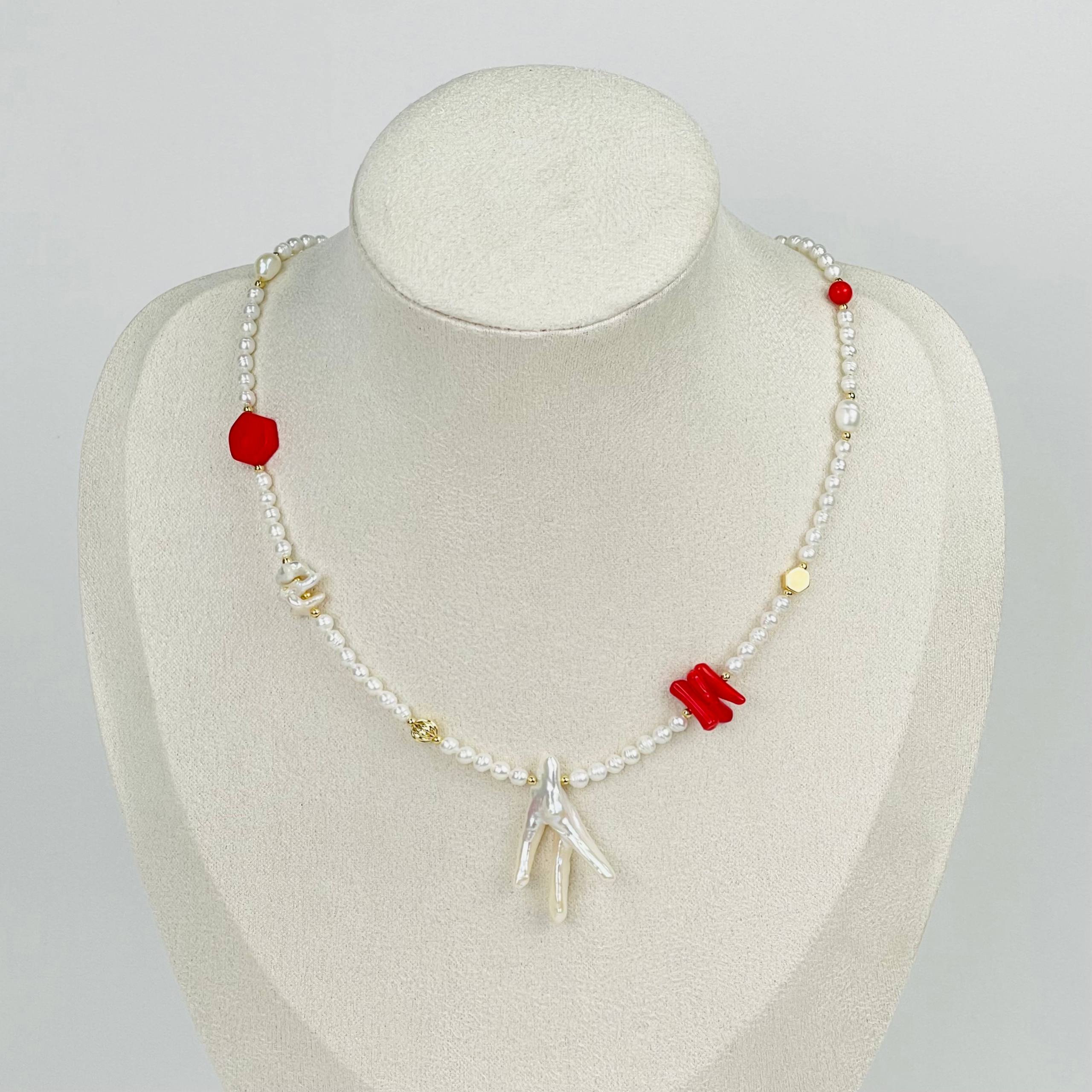 Колье из Жемчуга и Коралла - изображение товара №0