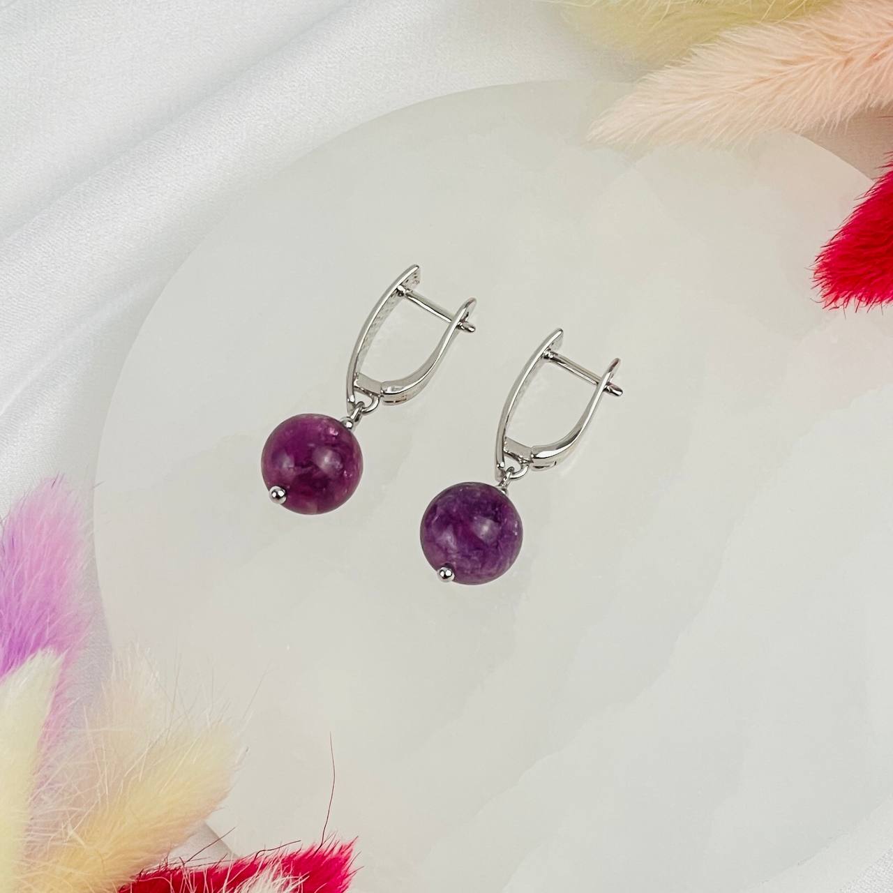 Серьги из Лепидолита - изображение товара №2