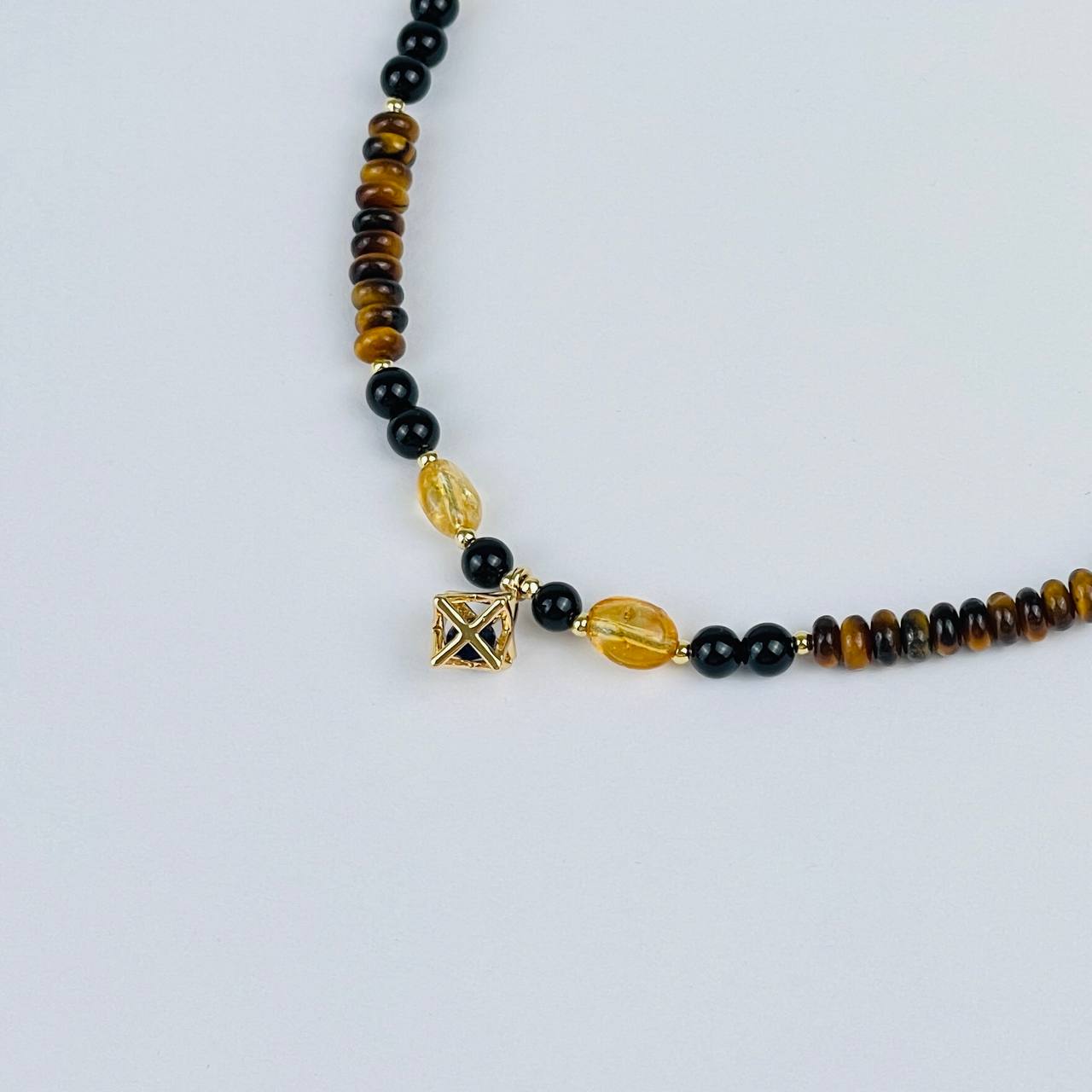 Держатель для телефона из Тигрового глаза, Агата и Цитрина - изображение товара №2