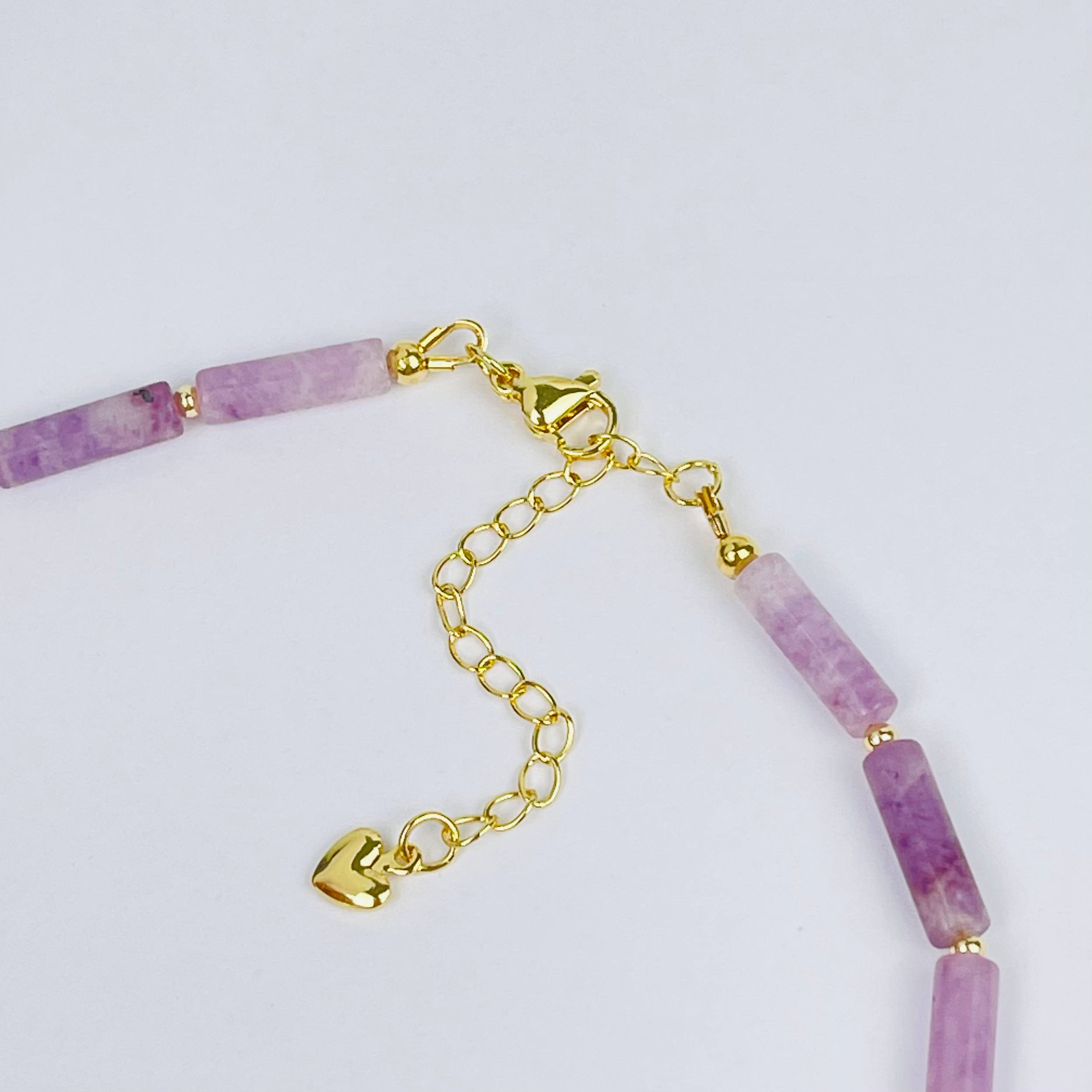 Колье из Лепидолита и Жемчуга - изображение товара №3