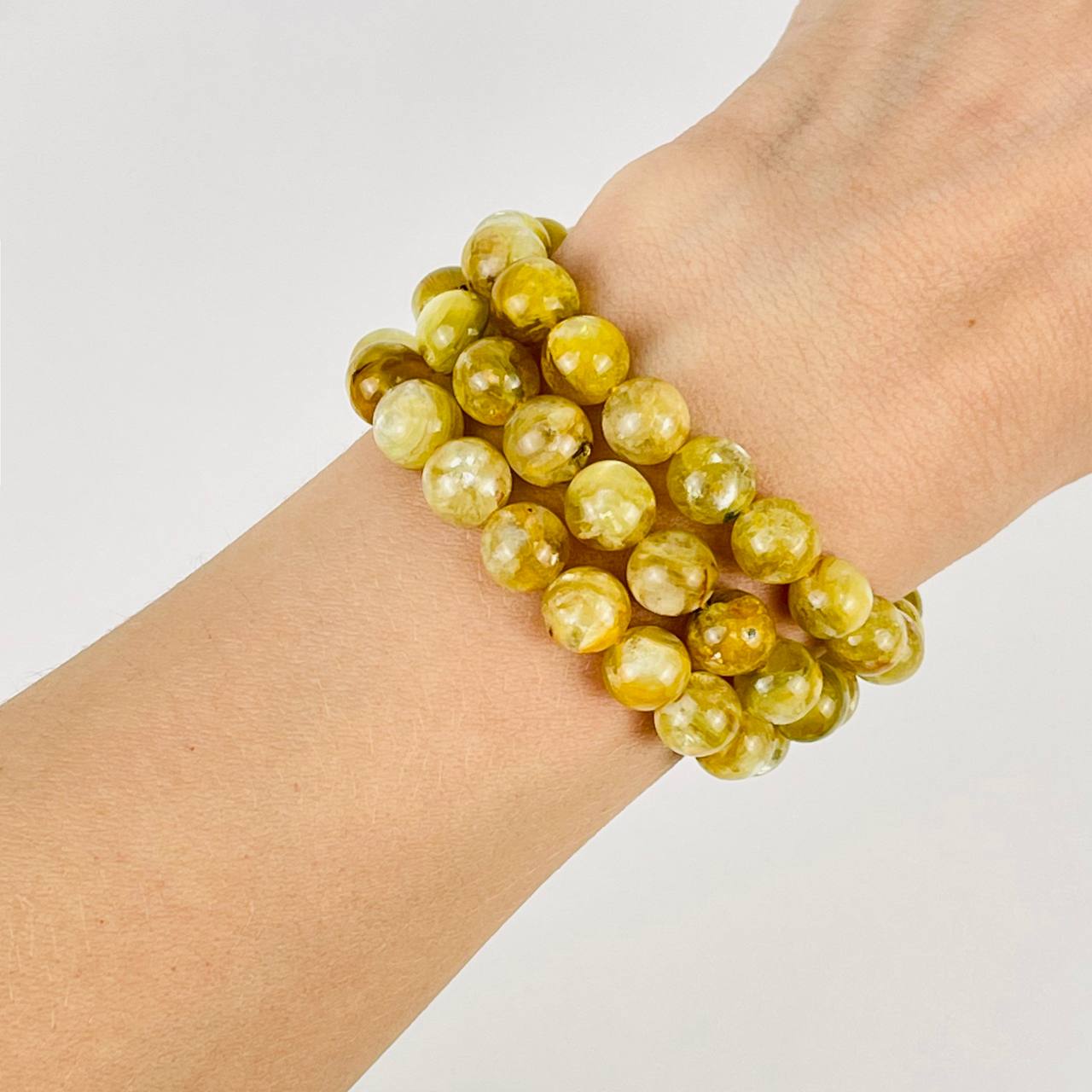 Бусины для украшений из Мусковита (Лепидолит желтый) (46 бусин) - изображение товара №2