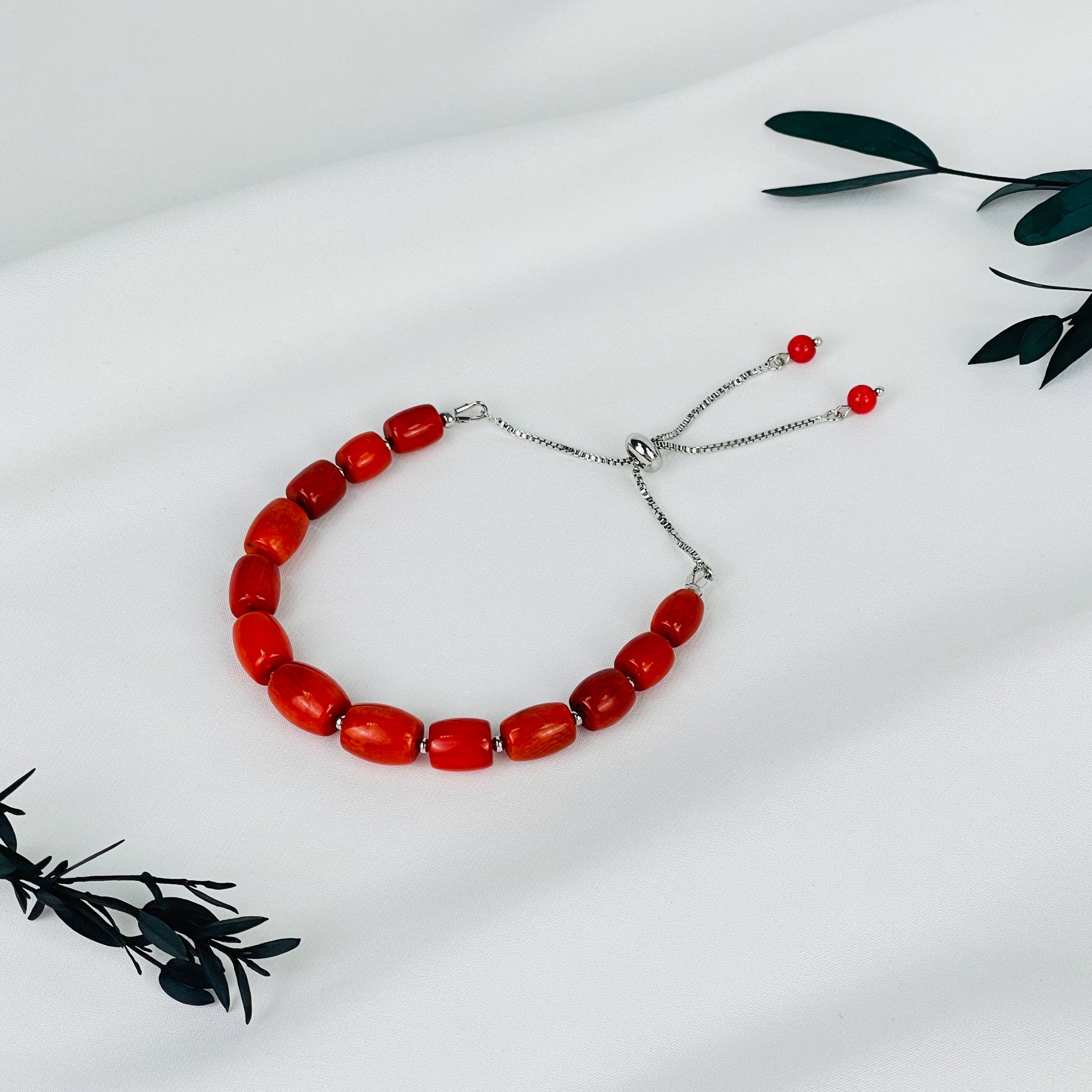 Браслет регулируемый на увеличение из Коралла - изображение товара №1