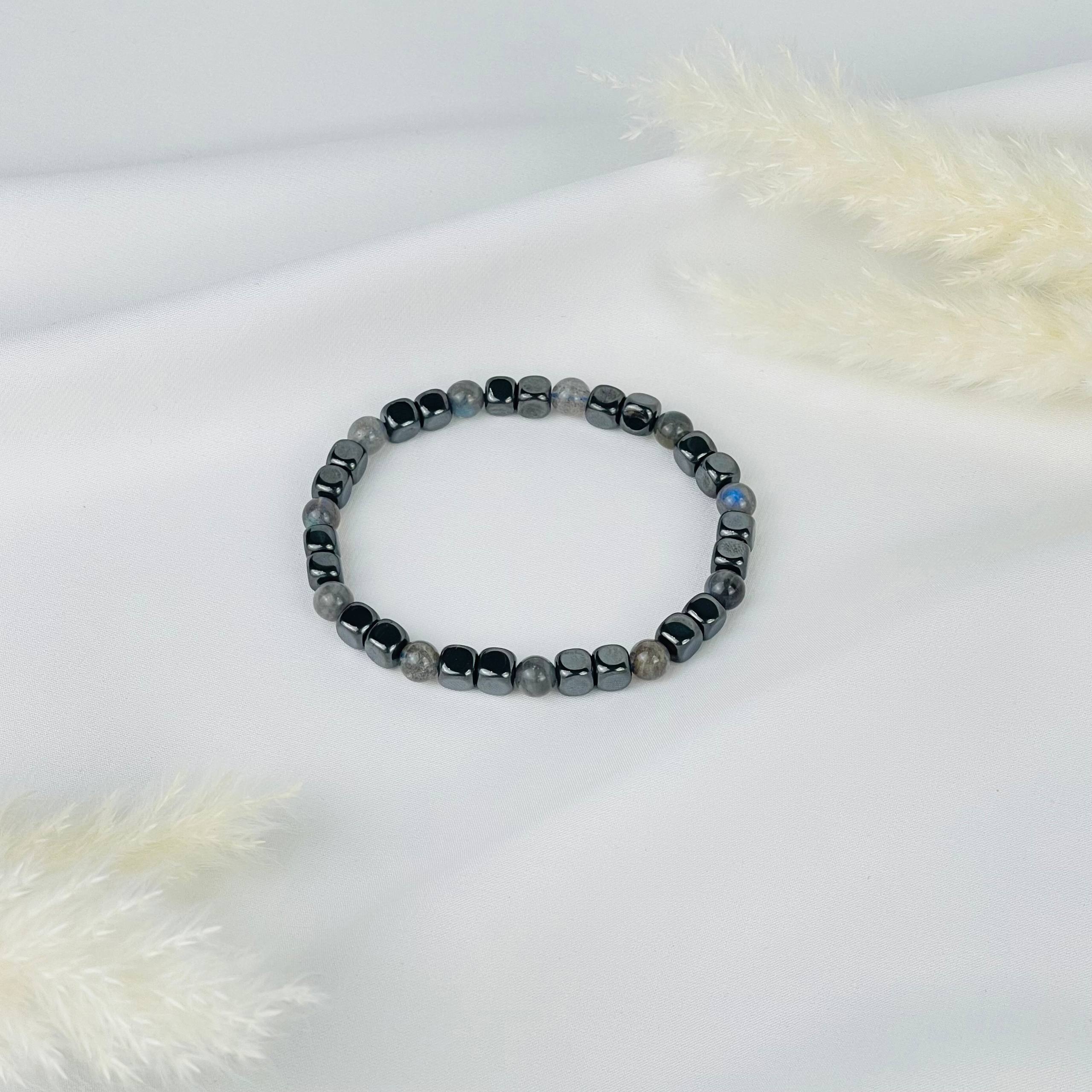 Браслет из Лабрадора и Гематита - изображение товара №3