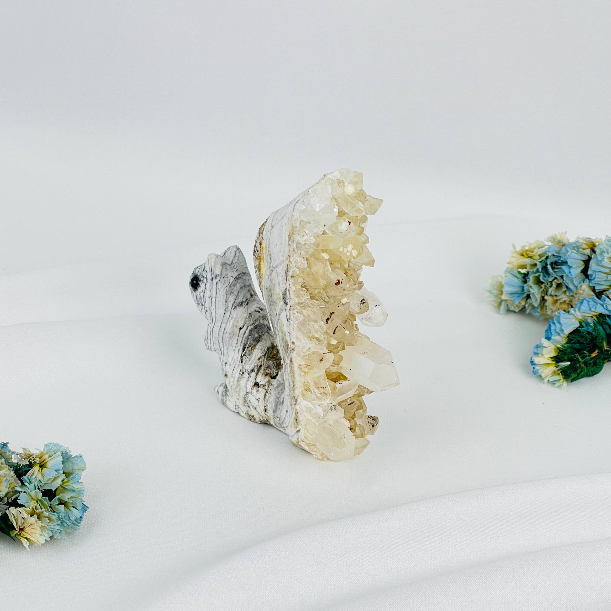 Белка из камня с друзами Горного Хрусталя - изображение товара №4