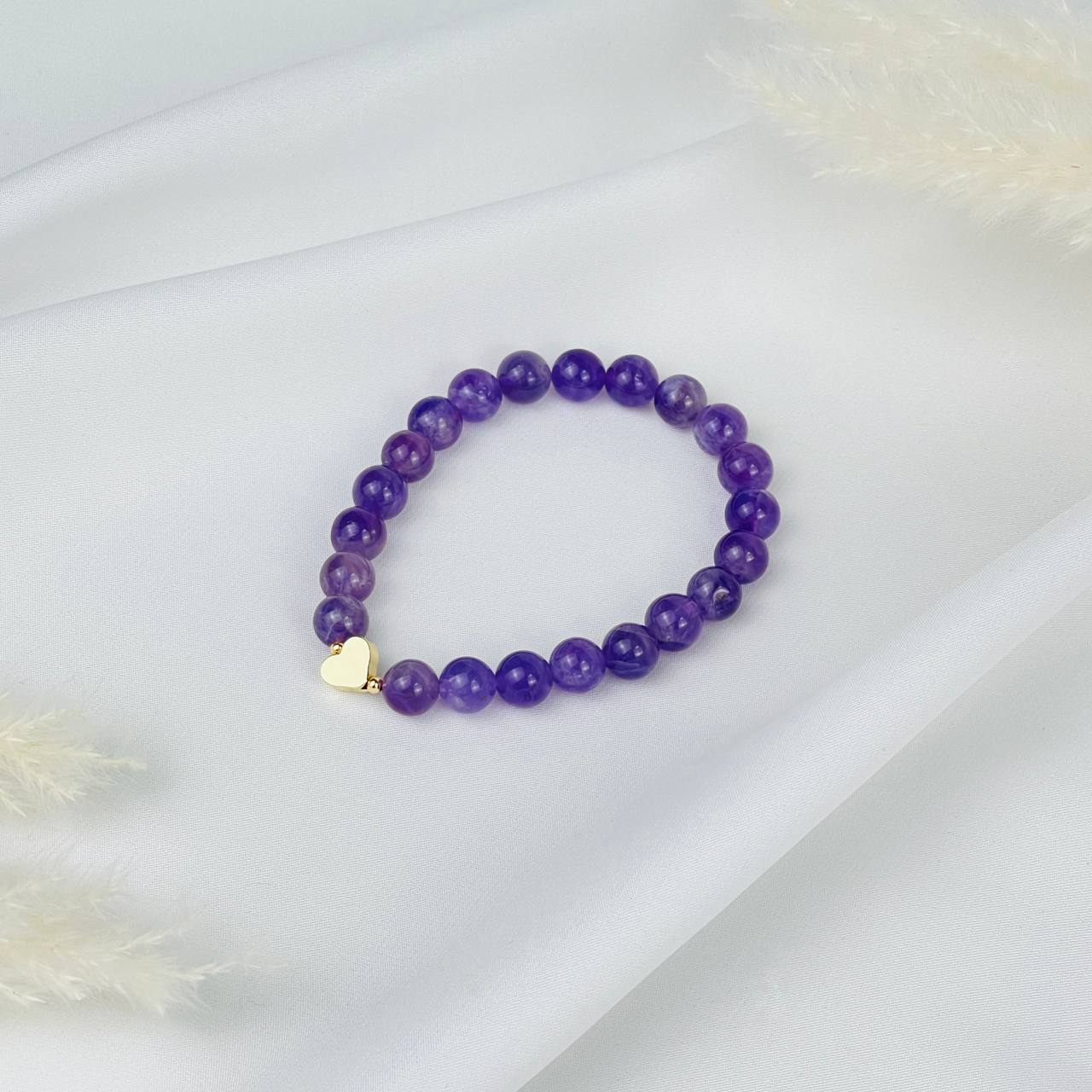 Браслет из Аметиста со вставкой сердце - изображение товара №3