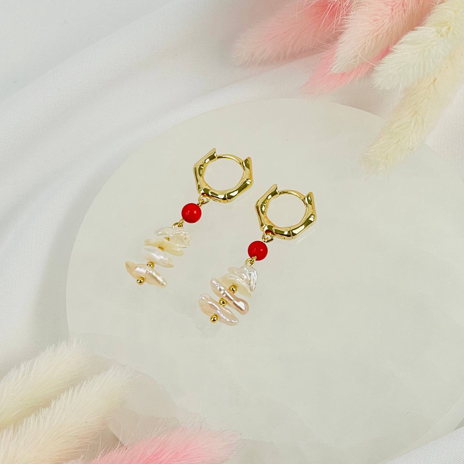 Серьги из Жемчуга и Коралла - изображение товара №2