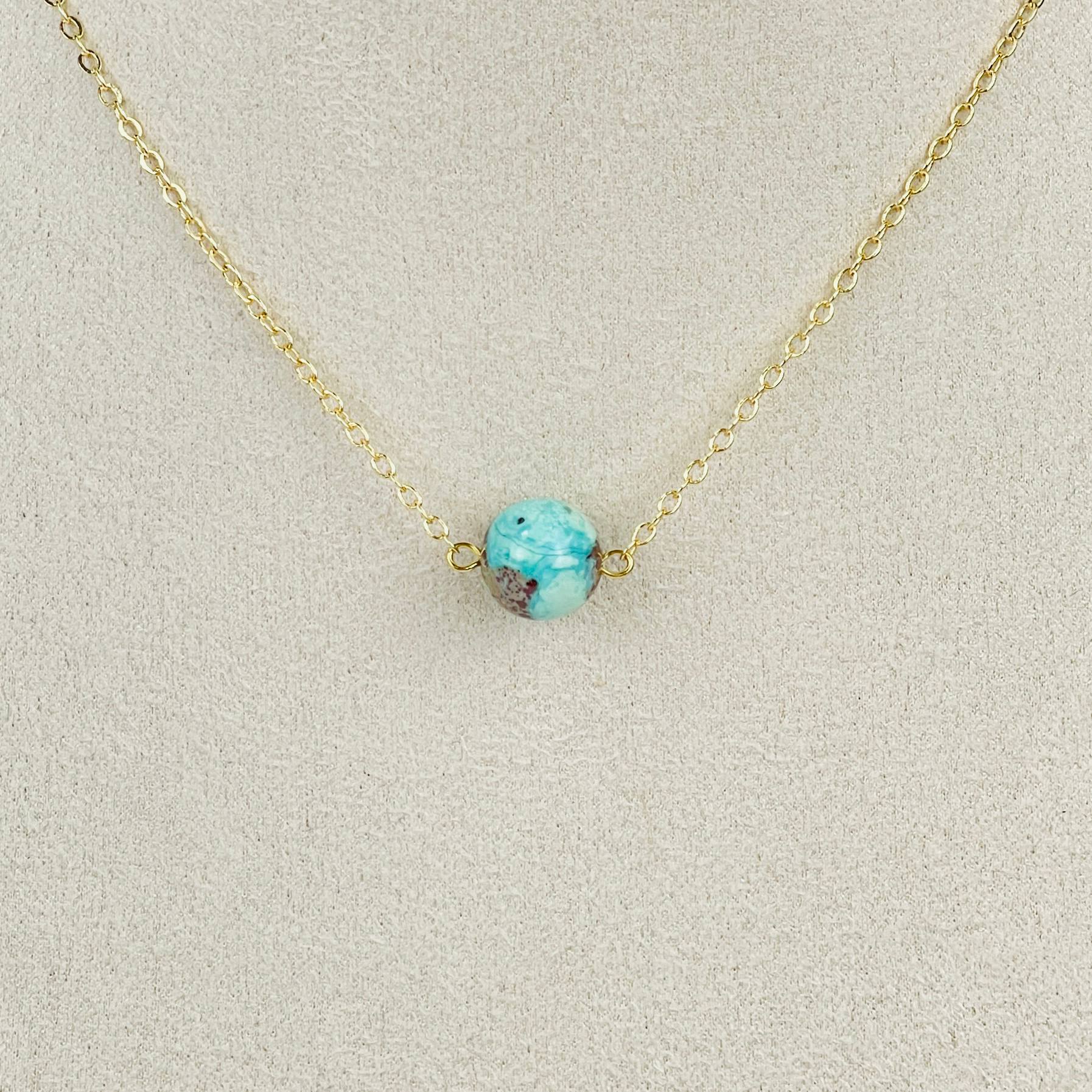 Кулон на цепочке из Хризоколлы - изображение товара №4