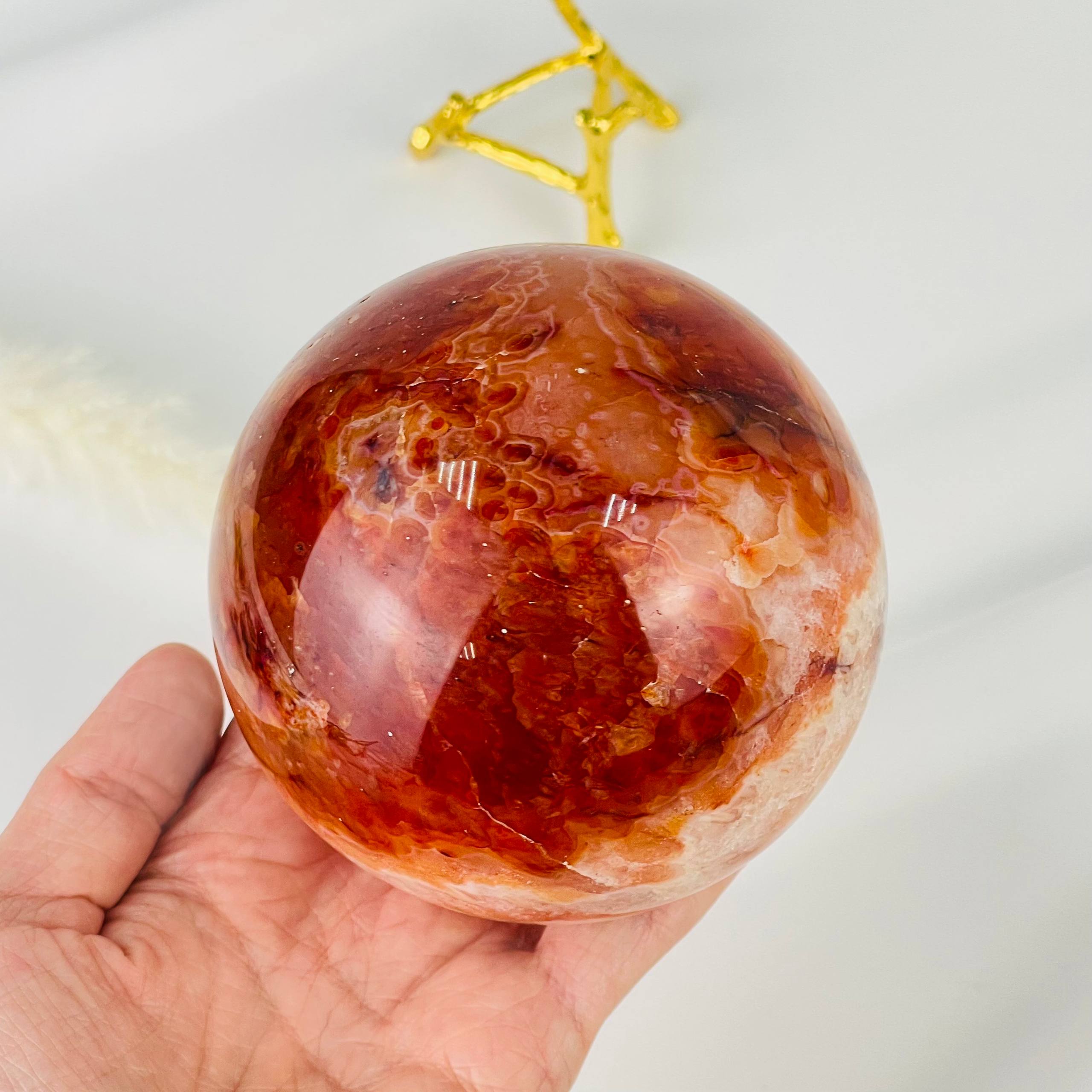 Шар из Сердолика на подставке - изображение товара №2