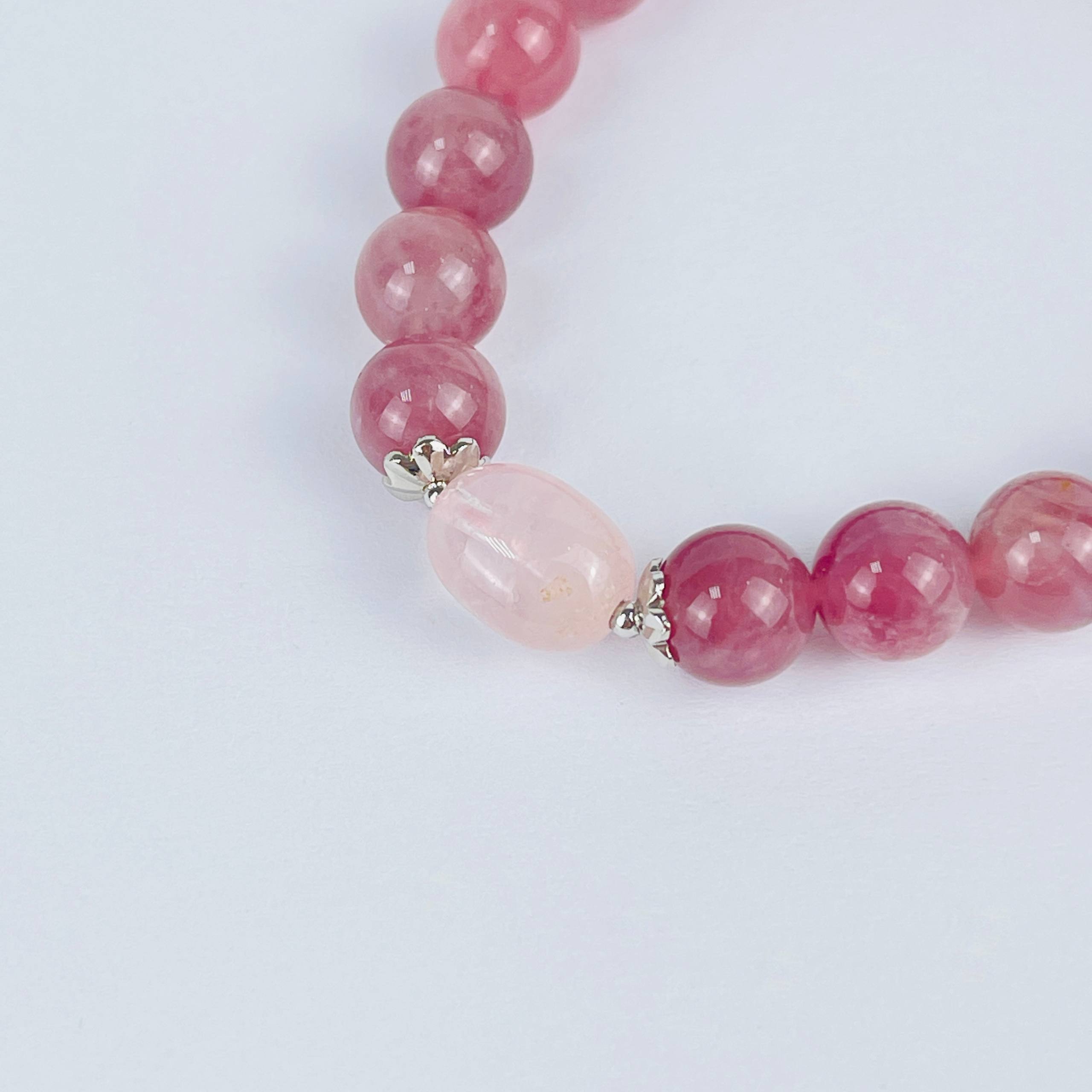 Браслет из Розового кварца и Морганита - изображение товара №3