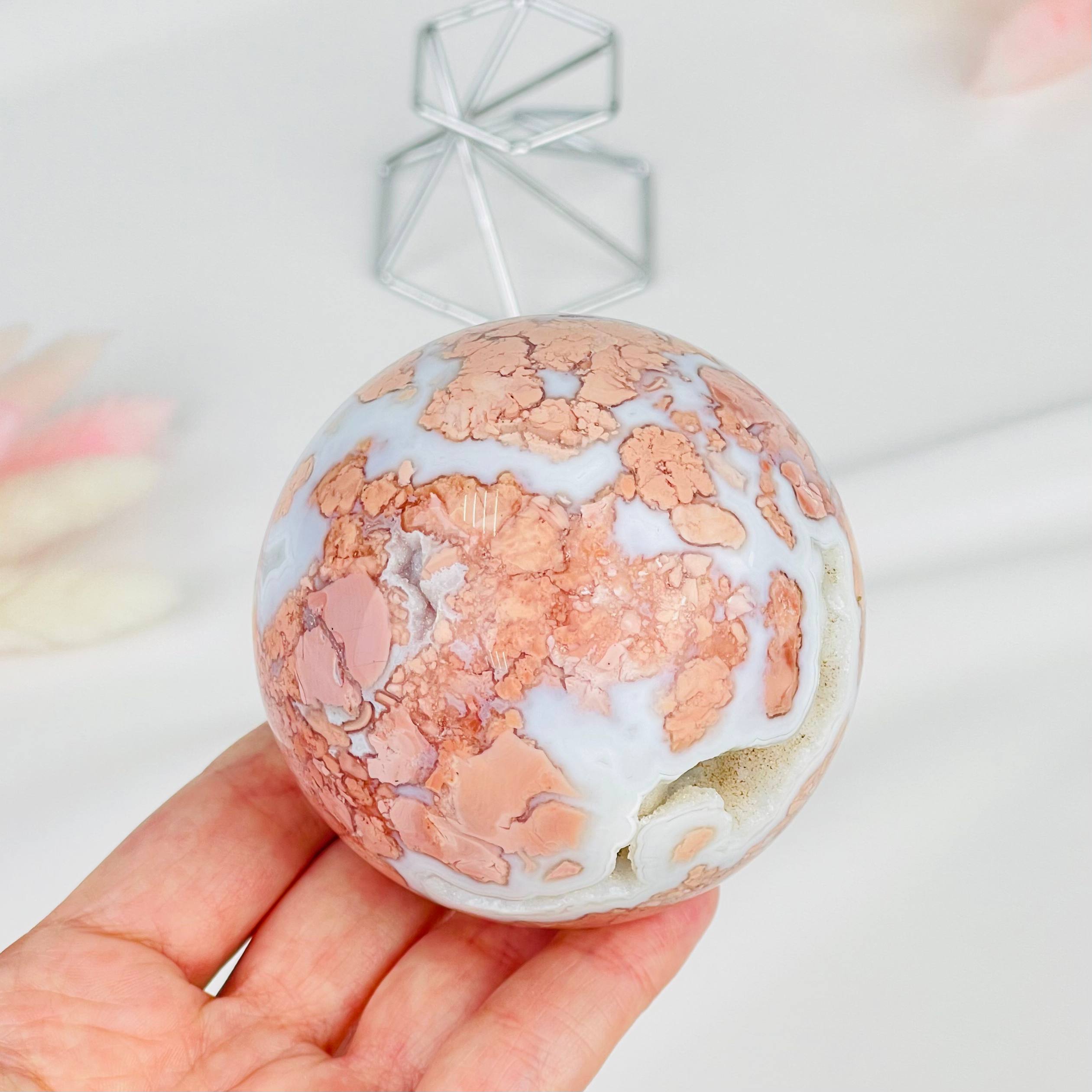 Шар из розового цветочного Агата - изображение товара №2